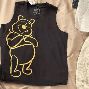 Disney Black and Gold Winnie the Pooh Muscle Tee